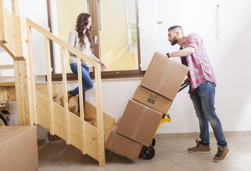 Packed household items prepared for storage