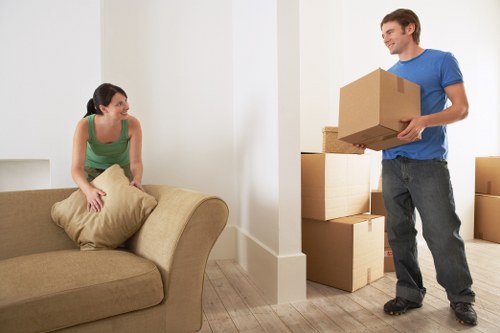 Removal team preparing furniture for a Brockley home move